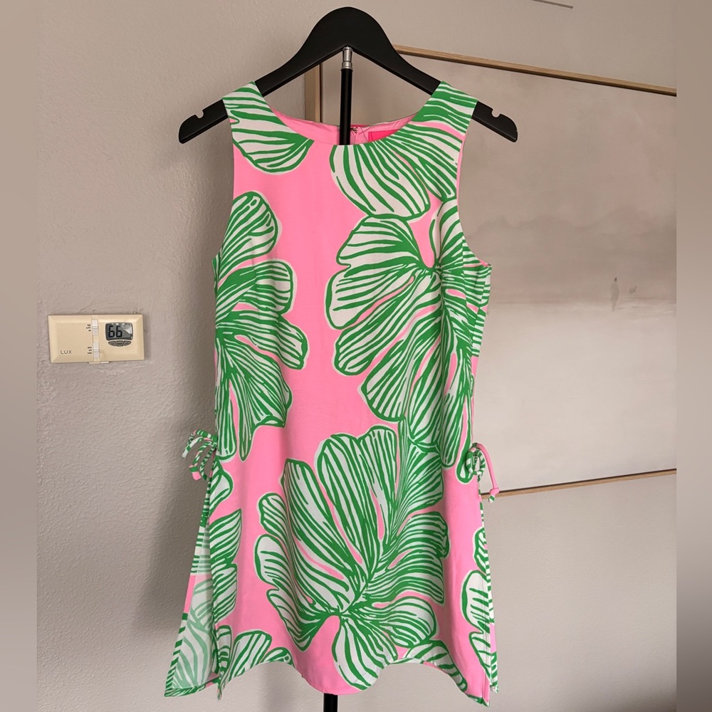 Lilly Pulitzer Pink Skort Dress with Green Leaf Print